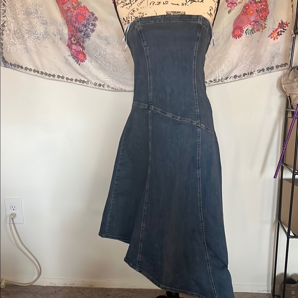 Dynamite 🧨 asymmetrical denim dress Trendy